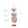 Three-layer cotton rope style Bohemian Hanging Fruit Basket – Wall-Mounted Woven Storage Net Pocket for Kitchen & Home Decor
