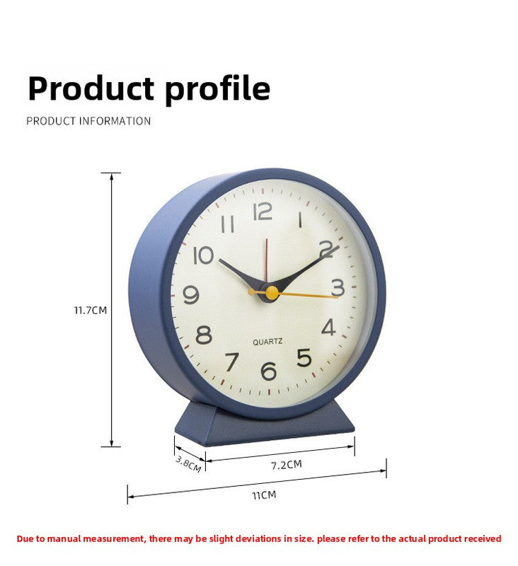 Dark green Minimalist Silent Alarm Clock with Night Light - Non-Ticking Analogue Bedside & Desk Clock