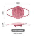 Small Pink Flexible Silicone Steamer Basket with Heat-Resistant Handles - Food-Grade Vegetable Steamer Insert for Pots & Pans.