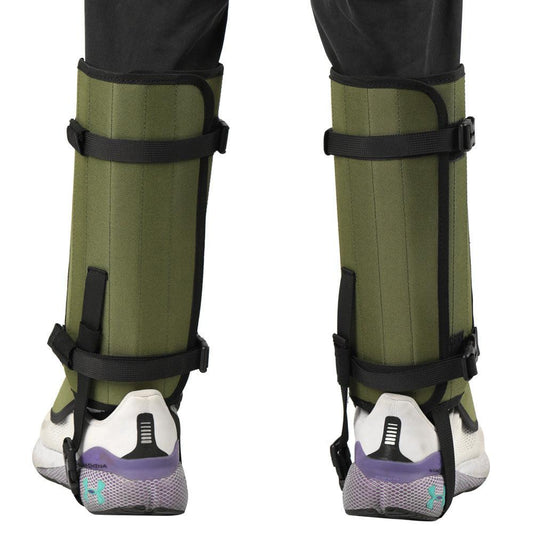 Green Outdoor Waterproof Leg Gaiters - Anti-Snake Bite & Scratch Protection Boot Covers - Breathable Nylon Oxford Leg Guards for Hiking Camping.