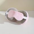 Pink and Grey 3-in-1 Foldable Sleep Eye Mask with Neck Pillow - Compact Travel Pillow for Airplane, Office Naps and Restful Sleep