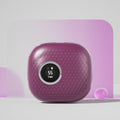 Purple Portable Sonic Wave Contact Lens Cleaner with LED Makeup Mirror - Automatic Electric Lens Cleaning Case for Daily Use.