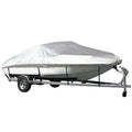 Grey Heavy Duty Waterproof Tarp Covers with Storage Bag, Fits V-Hull, Fish&Ski, Pro-Style, Fishing, Runabout, Bass Boats, 11-13 feet (420cm x 270cm).