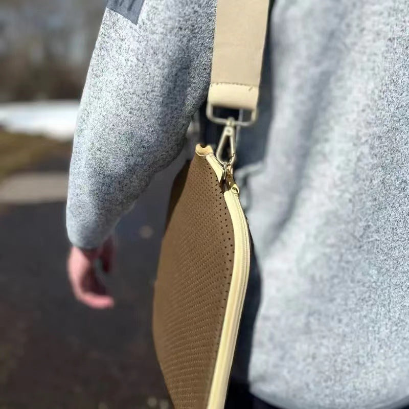 Grey Neoprene Pickleball Paddle Cover â Waterproof Side Pocket Design, Shoulder Bag Style.