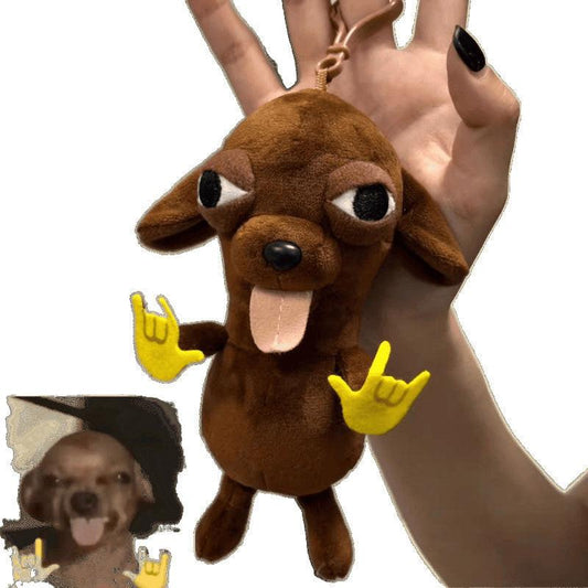 Abstract Chihuahua Plush Keychain - "Evil" Chihuahua Doll Backpack Charm, Collectible Gift for Friends 18x10x5cm.