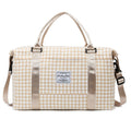 Khaki Expandable Large Capacity Travel Bag - Short Trip Duffle with Trolley Sleeve, Maternity & Gym Storage (47x17x30 cm)