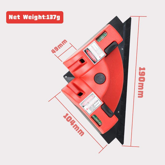 Yellow 90 Degree Laser Square Level Tool - Right Angle Line Projector for Tiling & Flooring Layout - Dual Bubble Alignment Aid for DIY Renovation (190mm).