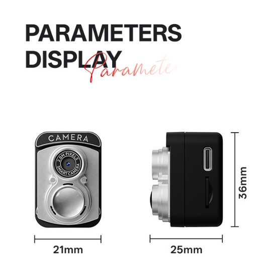 Retro Design Mini Digital Thumb Camera for Students - 2.0MP Video Recording with 16GB TF Card and 6 Style Filters - Compact CCD Style.