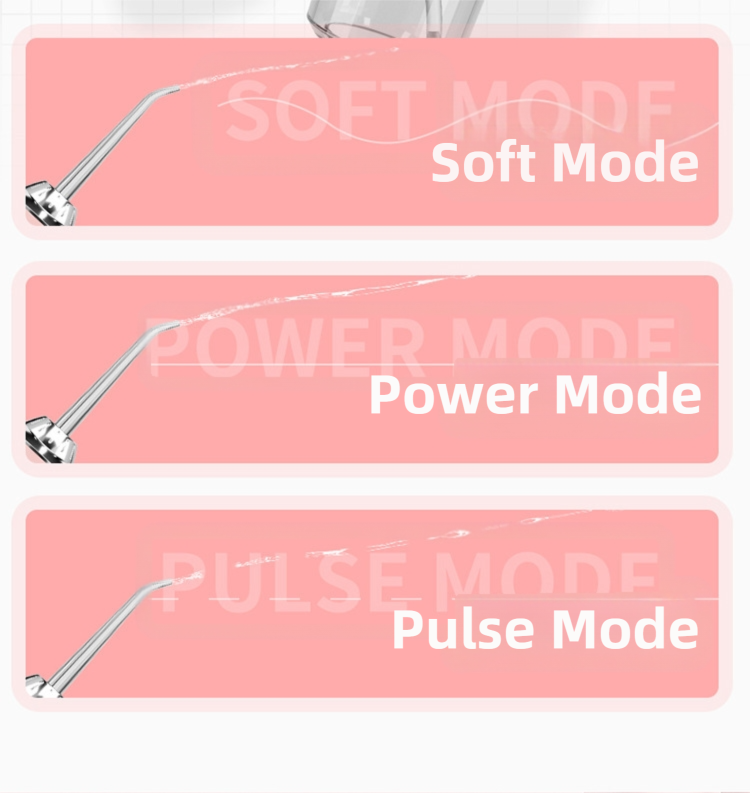 Pink Cordless Water Flosser, USB Rechargeable with 4 Tips