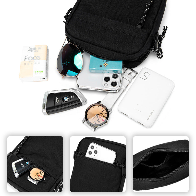 White camouflage Mini Streetwear Oxford Cloth Crossbody Bag - Ultra-Light (200g) Fashion Sling Pack, Fits 8-inch Tablet