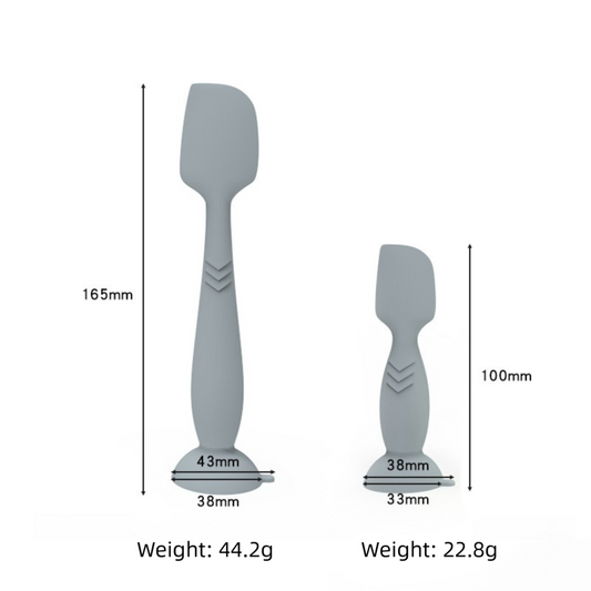 4-Pack Grey Large Silicone Ointment Applicator Spatulas(16.5 CM x 3.8 CM) - Cream Spreader with Suction Base, Hygienic & Precise.