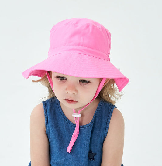 2-Pack Pink Kids Sun Hat and Travel Beach Fisherman Cap(S Size for Head Circumference 48-50) - Breathable UV Protection Cap