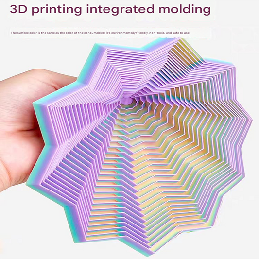 2-Pcs Silk gold Smart 3D Printed Fidget Toy - Hexagonal Illusion Folding Desk Toy for Stress Relief & Focus