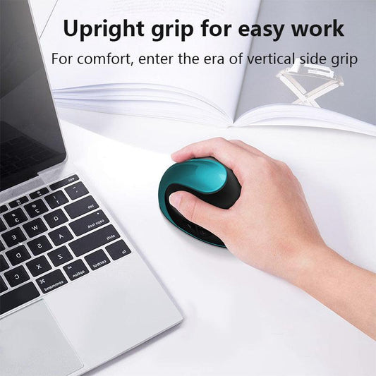 Black 3rd Gen Vertical Wireless Mouse with USB-C Charging - Ergonomic 2.4G Silent Click Design for Office and Laptop Use.