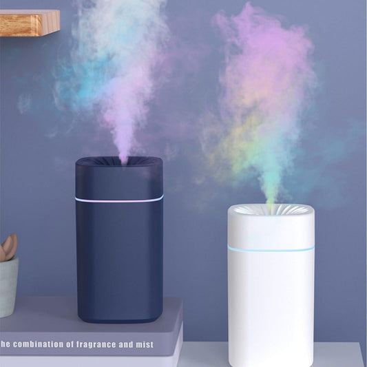 Green 2-in-1 Ultrasonic Air Humidifier with 7-Color LED Night Light - Quiet Desktop Mini Humidifier for Home, Office, Bedroom.
