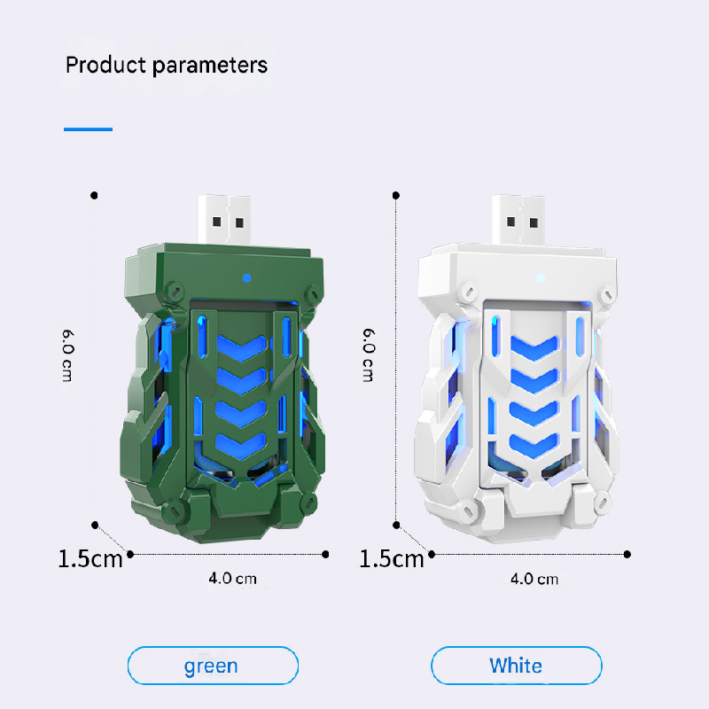 White Portable USB Mosquito Repellent Heater - Electric Mosquito Killer with Blue Light Lure - Smart Thermostatic for Indoor & Outdoor Use - Non-Toxic & Silent