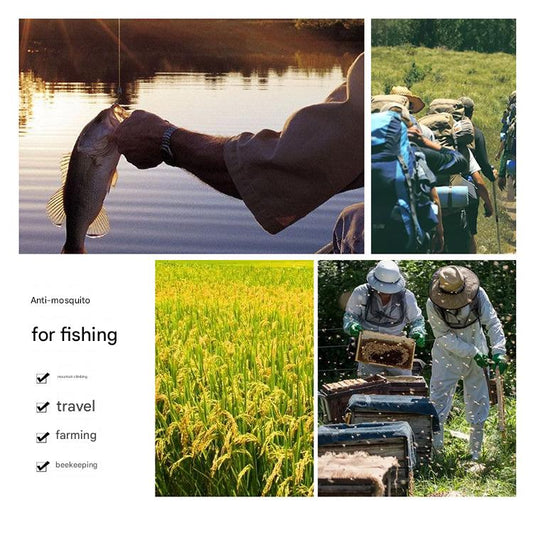 Letter gray Outdoor Fishing Hat with Mesh Head Net Sun Protection Bucket Cap Anti-Mosquito Fly Guard for Gardening Hiking & Beekeeping
