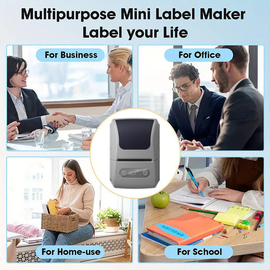 Blue Portable Bluetooth Thermal Label Printer â Compact, Ink-Free Mini Label Maker for Home, Office, and Small Business Use in Australia.