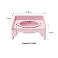 Pink Ceramic Raised Cat Bowl with Splash Proof Stand 250ml Elevated Pet Feeder for Kittens and Small Dogs Modular Interlocking Design