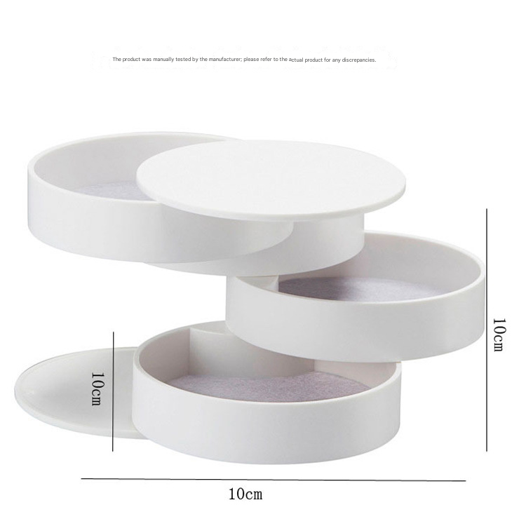 2 Pack Black Nordic Style Rotating Jewellery Storage Box 4-Layer Dustproof Organiser Case with Felt Lining for Accessories and Trinkets