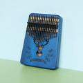 Sapphire blue forest deer 17 Key Kalimba Thumb Piano Solid Wood Portable Finger Piano for Beginners and Music Lovers Includes Tuning Kit and Bag for Australian Lifestyle.