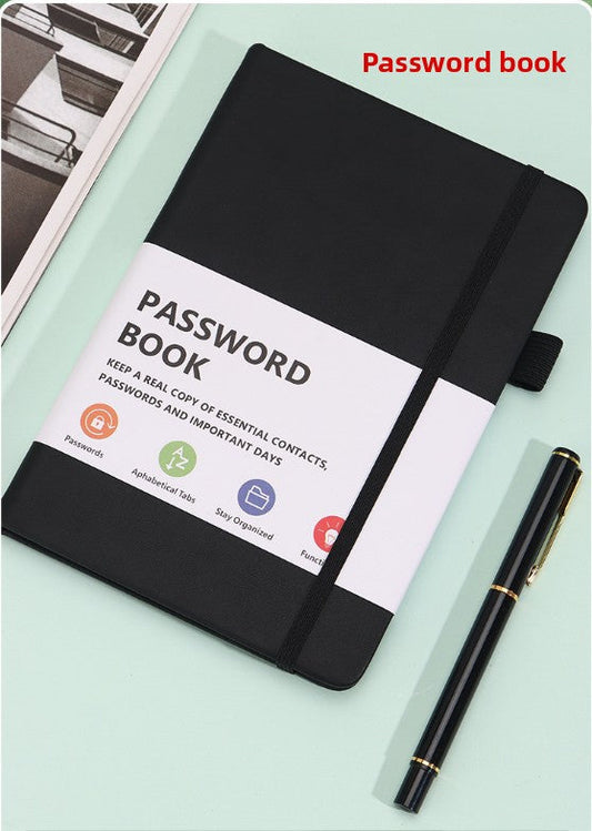 Rose Gold Password Book with Alphabetical Tabs B6 Hardcover Internet Address Logbook & Password Organizer with Pen Loop Elastic Band and Inner Pocket.