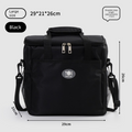 Large Insulated Cooler Bag Thermal Lunch Tote 16L Capacity with Adjustable Shoulder Strap for Picnics Camping & Work Black