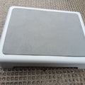 Portable Outdoor Half Step Stool Mobility Aid with Absorbent Non-Slip Grey Mat Compact 43x33cm White Base for Bath & Car