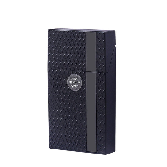 2 Pack Slim Cigarette Case Hard Shell Holder for 40 Cigarettes Durable ABS Plastic Crush Proof Box with Spring Clip Moisture Resistant Pocket Container Black and Silver