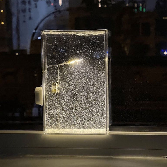 DIY Snowy Street Lamp Night Light Kit - Liquid Glitter Floating Snow Globe Effect - LED Acrylic Desk Display - Creative Handcraft Gift for Bedroom & Home Decor - Battery Operated 15.5cm.