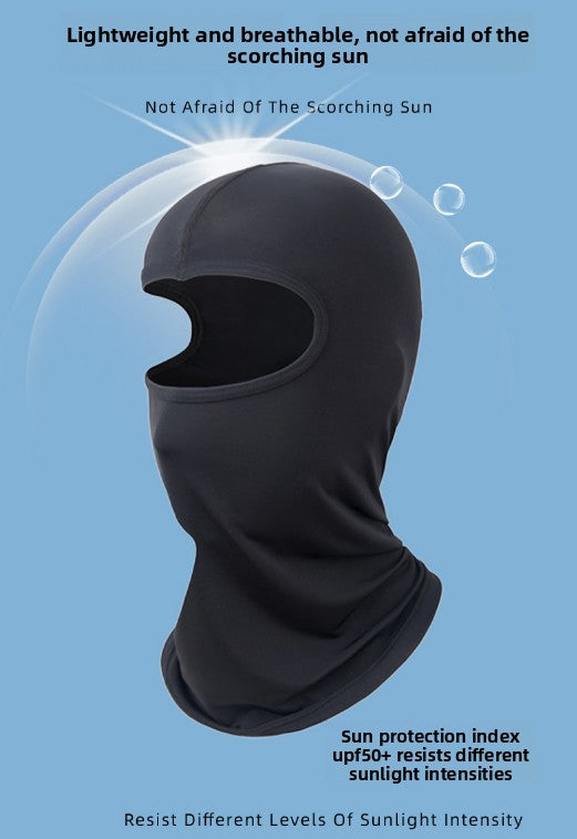 2 PCS Cooling Balaclava Face Mask (Grey & Black) - Breathable Ice Silk & Mesh Helmet Liner for Motorcycling & Cycling - UPF Sun Protection Quick Dry