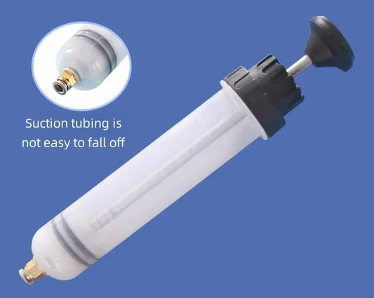 200ml Fluid Extractor & Transfer Pump - Manual Oil Syringe with Extension Tubes for Automotive Brake, Gear & Power Steering Fluids - Heavy Duty Suction Tool.