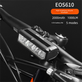 EOS610 1000 Lumen Anti-Glare Bike Light with Single Bracket Mount - USB Rechargeable LED Headlight 2000mAh - Waterproof Aluminium Horizontal Front Lamp for MTB & Road