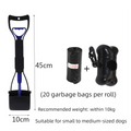 Medium Foldable Pet Pooper Scooper 45cm Portable Dog Waste Jaw Clamp with Bone Dispenser & 20 Bags Blue.