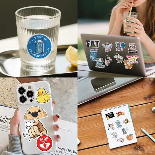 300 Pcs Prank Meme Graffiti Stickers Pack - Waterproof PVC Personalized Decals for Laptop, Luggage, Water Bottle DIY Decoration.