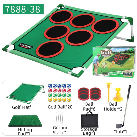 Indoor/Outdoor Golf Hitting Target Game Mat with Stand & Storage Bag - Family Fun Interactive Sports Toy and Practice Aid.
