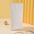 3-Pack White Woven Texture Eyeglass Cases - Retro PU Leather Anti-Pressure Glasses Pouch