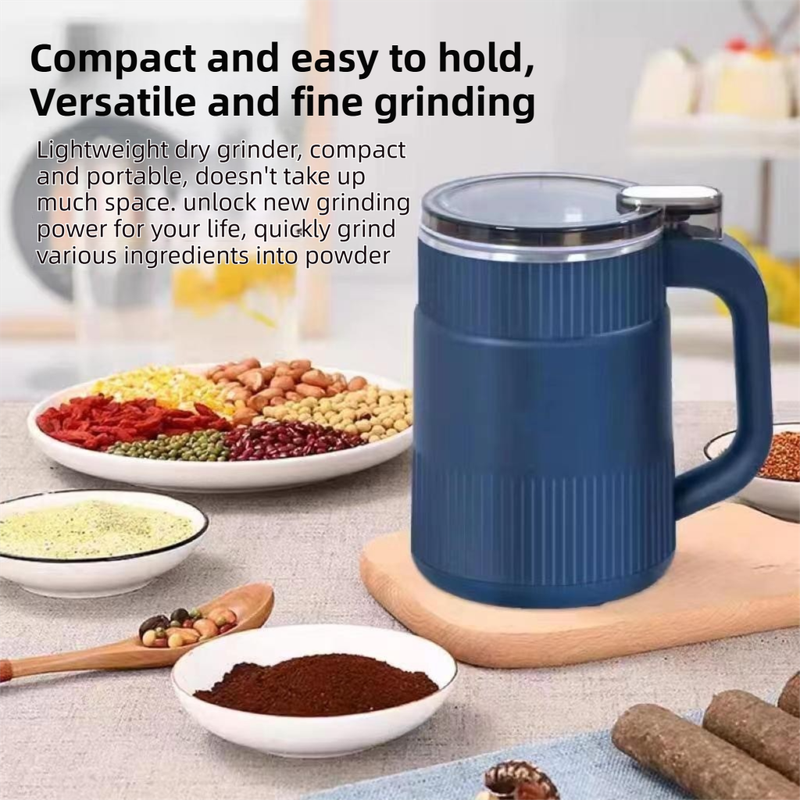 Large Capacity Electric Food Grinder and Pulverizer with 3 Blade Sets- Double-Layer Noise Reduction, Ultra-Fine Mill for Grains, Spices & Coffee Beans.