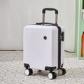 White 14 Inch Lightweight Carry-on Luggage for heights under 1.6m - Underseat & Overhead Cabin Hardside Suitcase