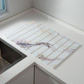 30x40cm Foldable Marble Pattern Kitchen Dish Drainer(Style 2) - Ultra-Absorbent Natural Stone Mat, Fast-Drying & Space-Saving