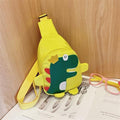 Yellow Kids Cartoon Dinosaur Chest Bag Cute Lightweight Nylon Crossbody Shoulder Pack for Toddlers Outings and Travel New Arrival Gift.