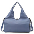 Blue Women Large Capacity Yoga Gym Bag with Shoe Compartment and Mat Strap Water Resistant Travel Duffel Lightweight Tote for Fitness and Weekend Trips