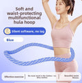 Blue Weighted Soft Spring Hula Hoop with Silent Alloy Interior and Polyester Wrap for Home Gym Full Body Fitness and Abdominal Training Solution.