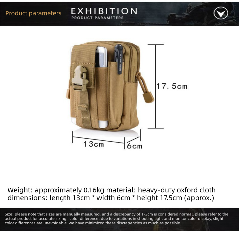 Black with white lines Tactical Molle Waist Bag Waterproof Phone Pouch for 6 inch Smartphones Compact Large Capacity Belt Loop Organizer for Local Outdoor Adventurers