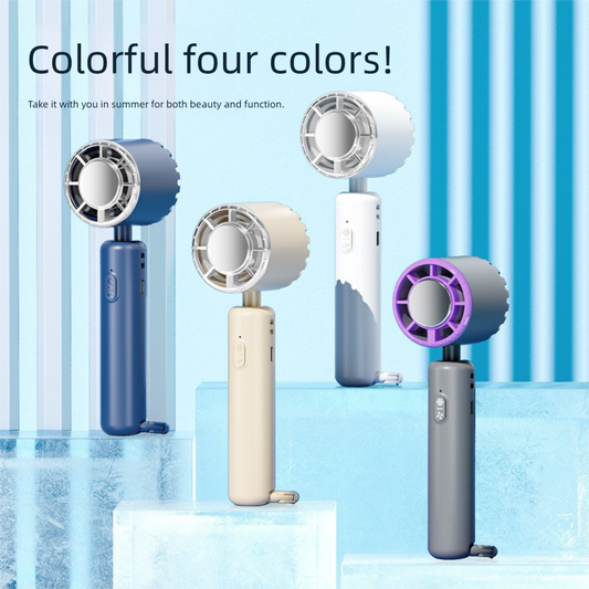 White Portable Ice Cooling Handheld Fan USB Rechargeable 2000mAh Silent Battery Fan for Office and Outdoor Use Personal Cooling Solution for Local Professionals.