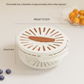 Brown Small Multi-functional Fruit and Vegetable Washing Bowl with Lid and Hidden Handle Double-Layer Drainage Container for Refrigerator Storage and Outdoor Picnic Efficient Food Preservation for Local Standard Kitchens