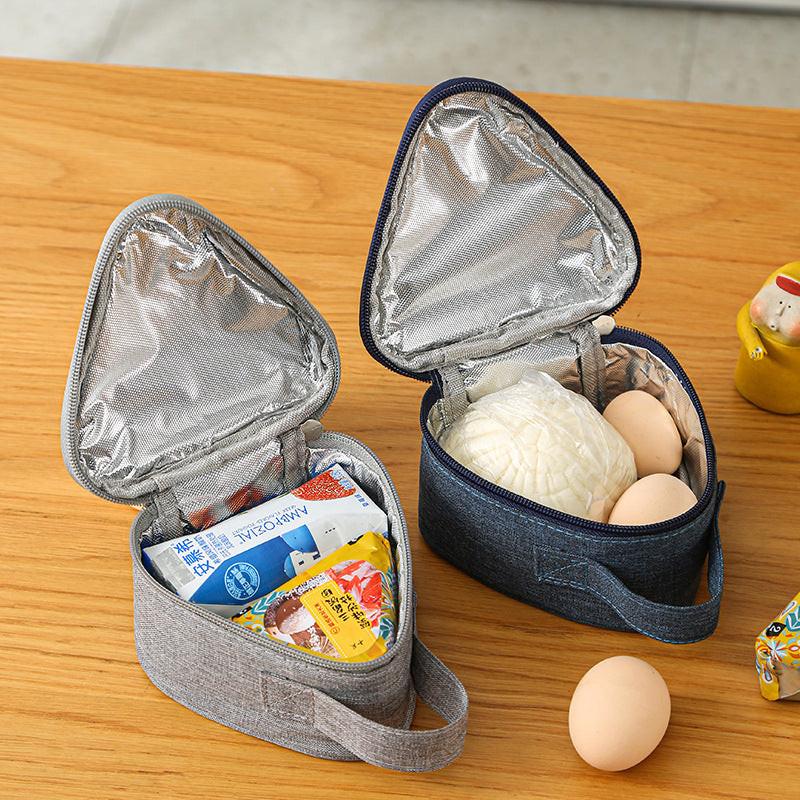 3-PCS Blue Triangular Insulated Lunch Bag with Food-Grade Aluminum Lining for Heat Preservation and Freshness, Ideal for Meals, Snacks, Eggs, and Milk on the Go.