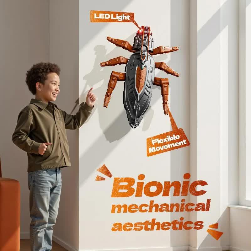 RC Wall Climbing Cockroach Toy Realistic Anti-Gravity Remote Control Bug 360 Stunt Rotation Rechargeable Prank Gift for Kids.