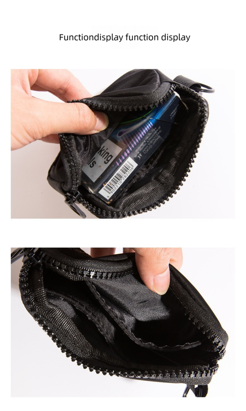 Small Nylon Coin Purse Zip Wallet Waterproof Mini Pouch Key Card Holder Lightweight EDC Organizer Royal Blue (12x9cm)