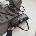 Womens Classic Baguette Shoulder Bag Soft PU Leather Underarm Purse with Adjustable Strap Crossbody Handbag Minimalist 90s Style Black